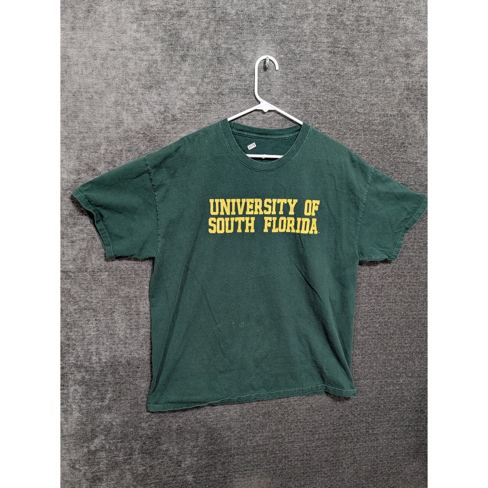 University of South Florida USF Bulls T-Shirt Green Mens Large Short Sleeve Tee